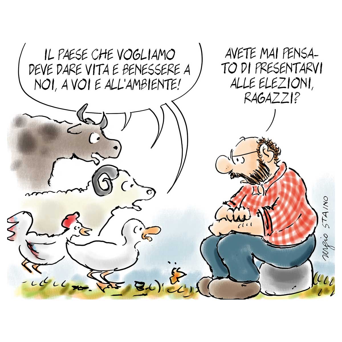 2019, novembre / La vignetta di Sergio Staino - Cia Agricoltori Italiani  Toscana