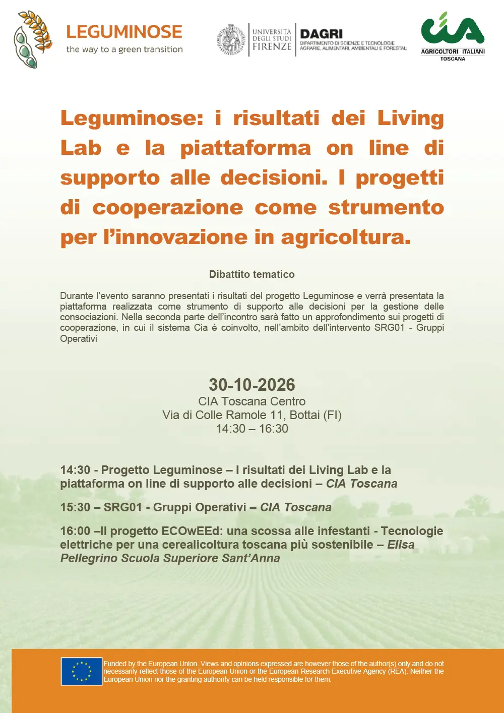 LEGUMINOSE- Incontro FI 30-10-26
